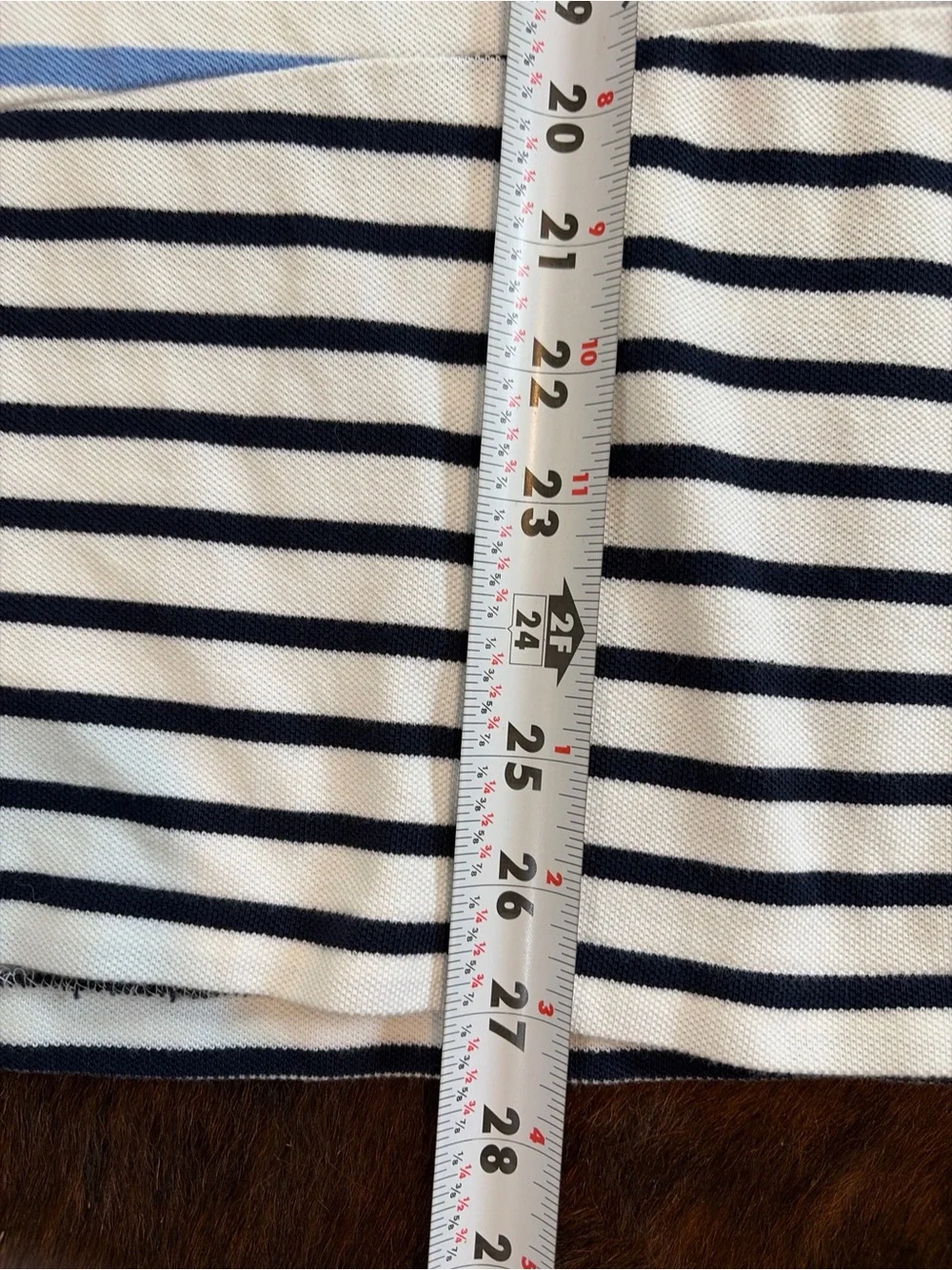 Polo Ralph Lauren Mens M Classic Fit Patchwork Stripe Polo Shirt Blue White Pony